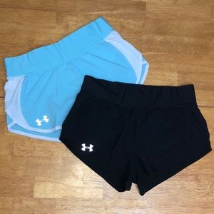 *2 pairs* UNDER ARMOUR WOMEN'S FITTED&LINED HEATGEAR SHORTS SIZE S